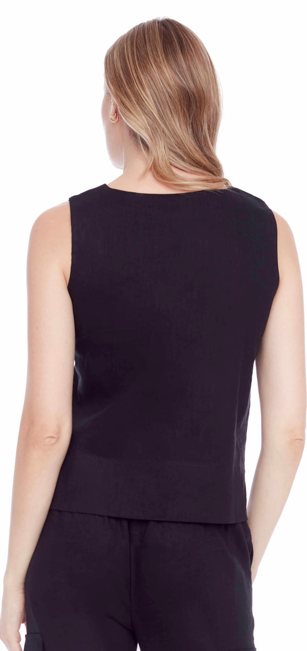 LILA LINEN SLEEVELESS TOP