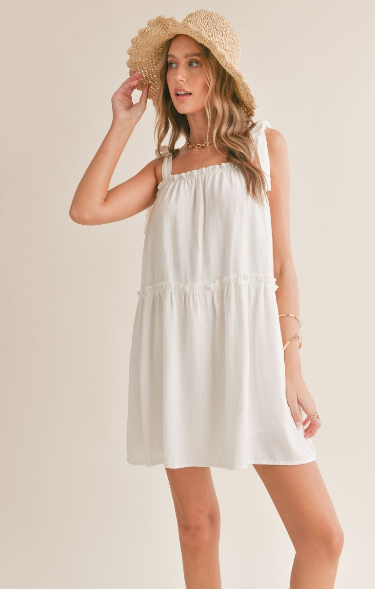 SUGARLOAF TIERED DRESS WITH TIE STRAPS