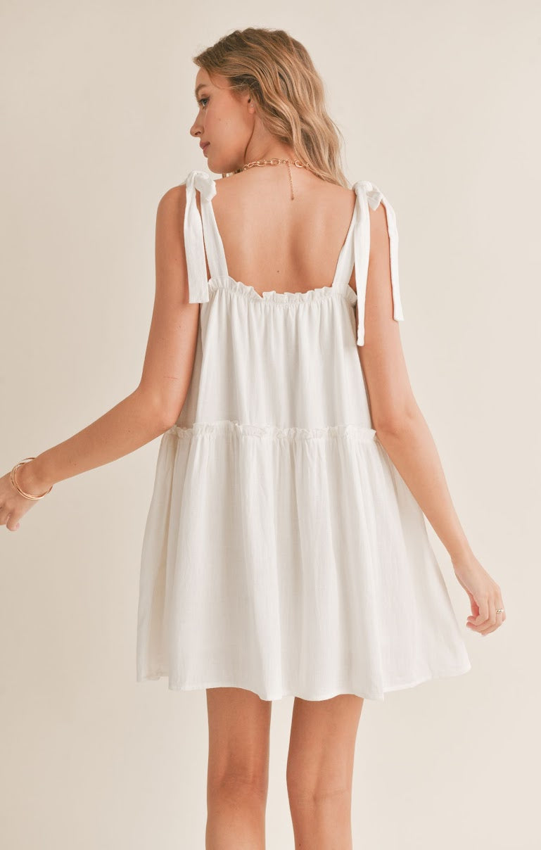 SUGARLOAF TIERED DRESS WITH TIE STRAPS