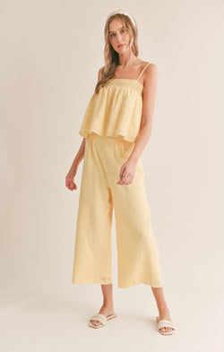 BIRD SONG WIDE LEG CROPPED PANT