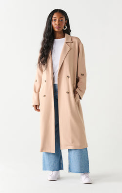 DOUBLE BREASTED KNIT TRENCH