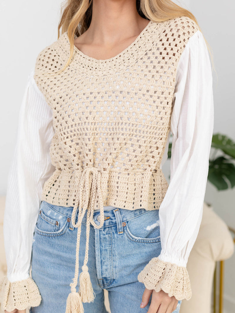 MIX YARN SWEATER TOP