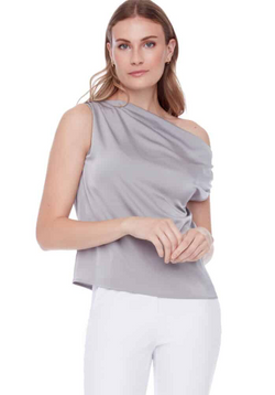 LILY SOLID SATIN ASSYMETRIC TOP