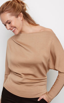 DEMI BUTTER COWLNECK DOLMAN TOP