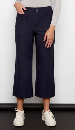 ELIZABETH POCKET TECHNO WIDE-LEG CROP