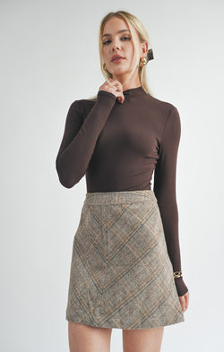 HARMONY HERRINGBONE MINI SKIRT