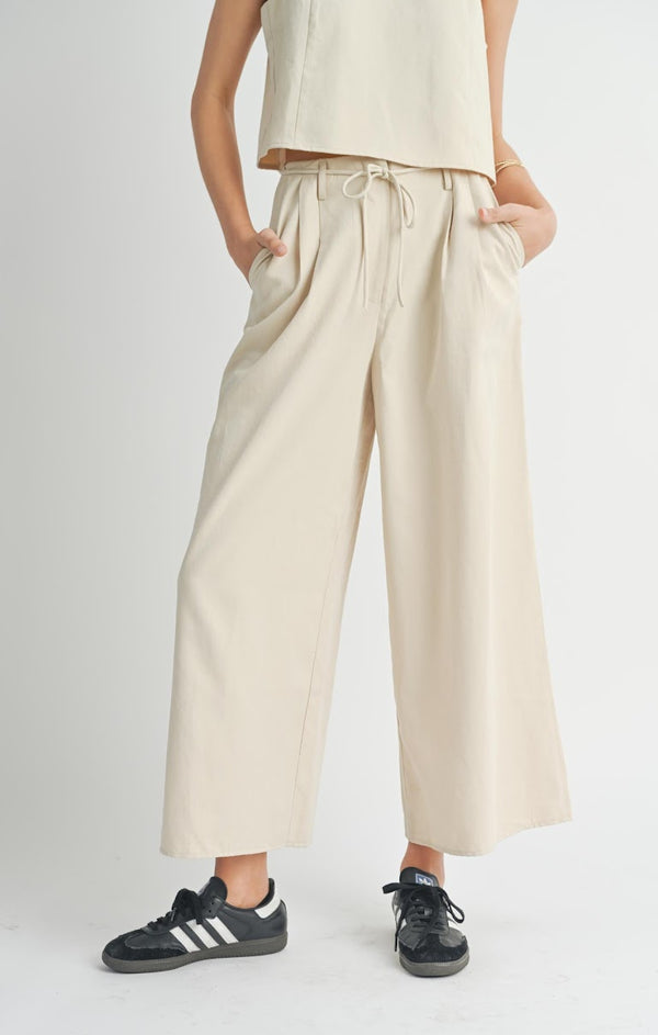 PAST MIDNIGHT WIDE LEG PANT W TIE