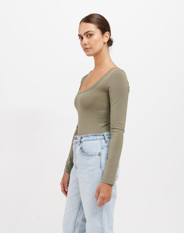 LS SQUARE NECK BODYSUIT