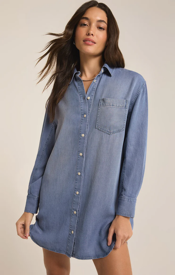 DOVER CHAMBRAY MINI DRESS