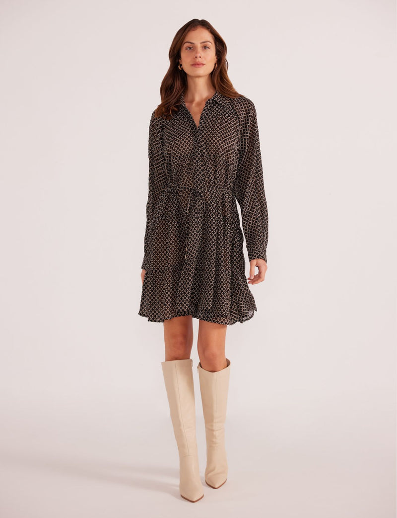 LYDIA TIERED SHIRT DRESS