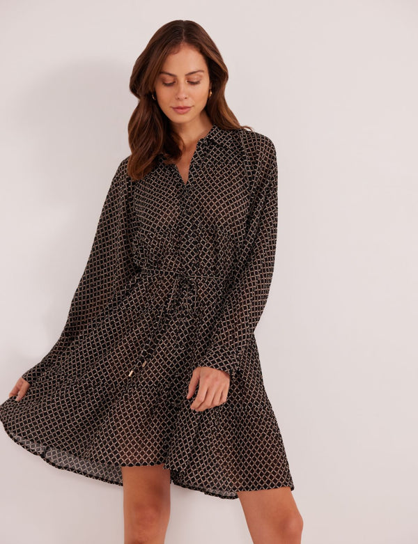 LYDIA TIERED SHIRT DRESS