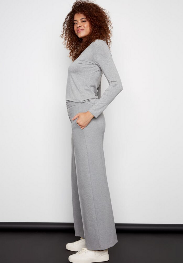 AMIRI GREY POINTE WIDE-LEG PANT