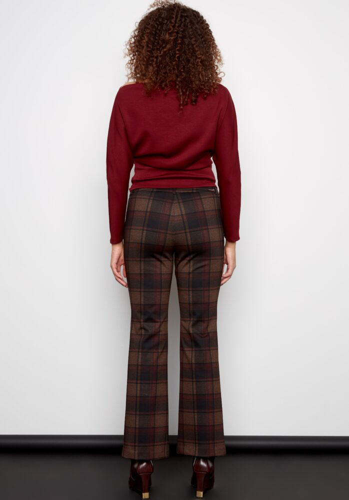 AXEL BEDFORD PLAID PONTE STRAIGHT-LEG PANT