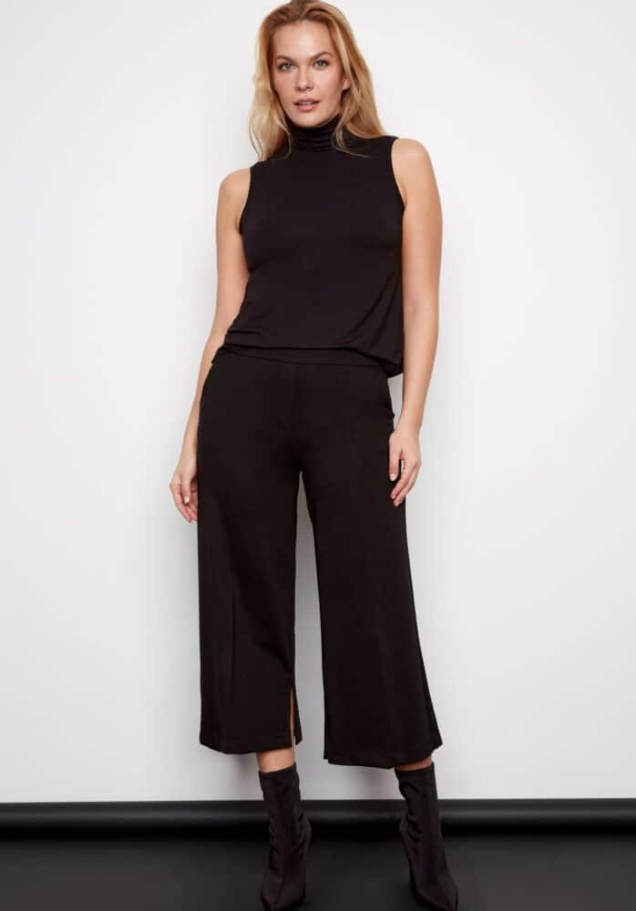 SENNA CROPPED WIDE-LEG PONTE PANT