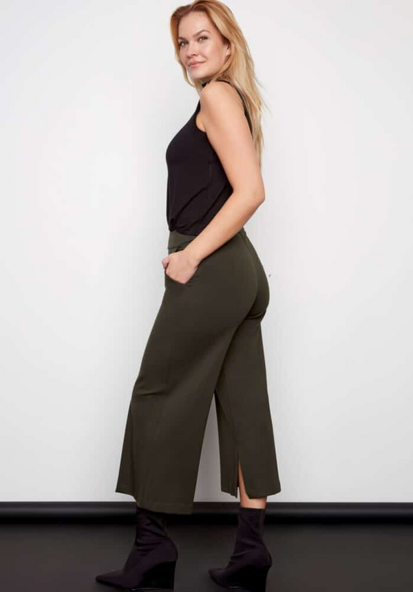 SENNA CROPPED WIDE-LEG PONTE PANT