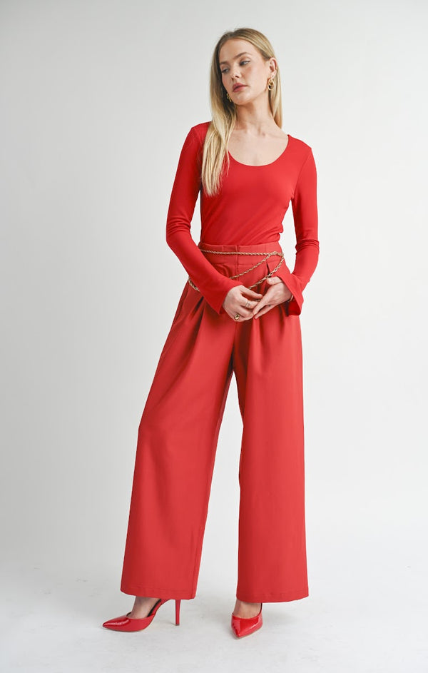 TAKE ACTION PLEATED WIDE LEG TROUSER