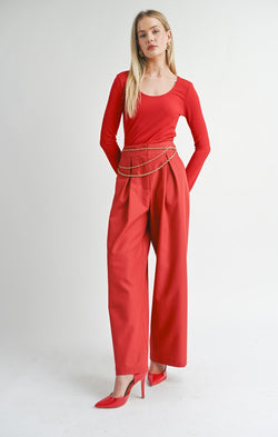 TAKE ACTION PLEATED WIDE LEG TROUSER