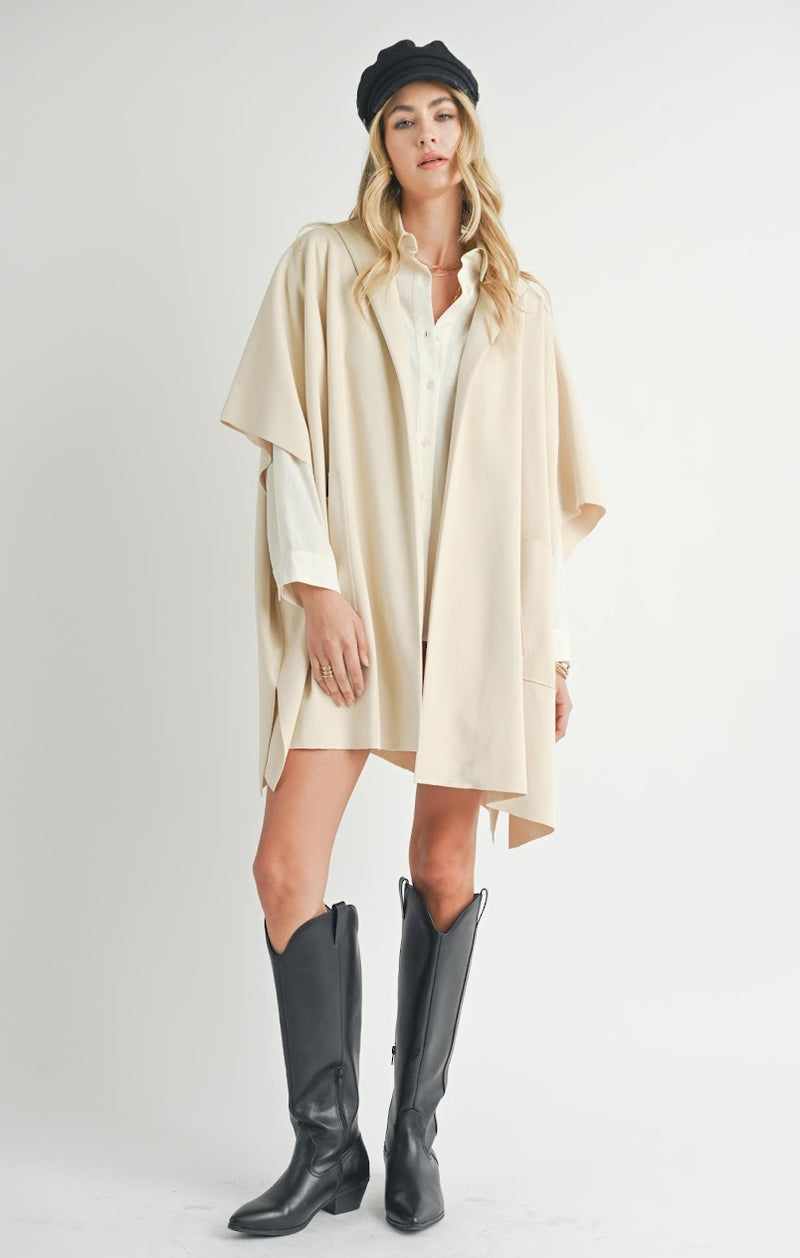 LISHA BELTED PONCHO