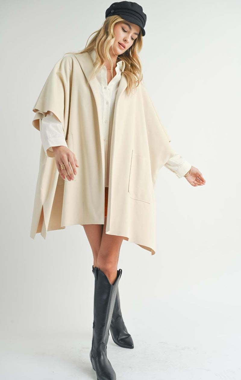 LISHA BELTED PONCHO