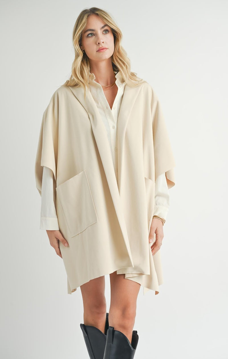 LISHA BELTED PONCHO