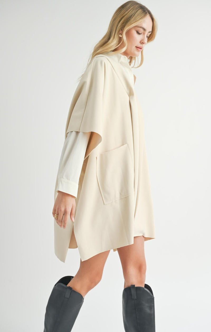 LISHA BELTED PONCHO