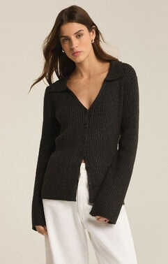 RINA BUTTON UP RIB SWEATER