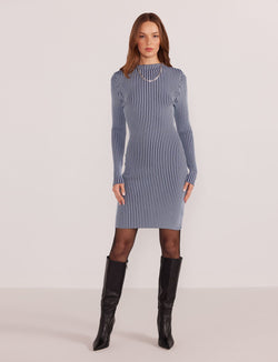 DIANA CONTRAST KNIT MINI DRESS