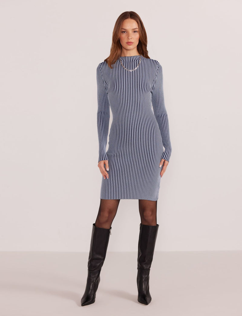 DIANA CONTRAST KNIT MINI DRESS