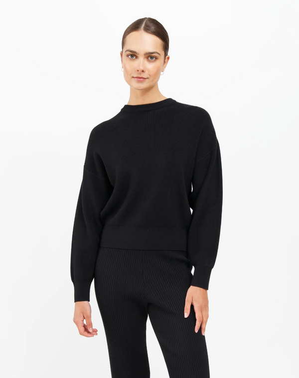 OLIVIA RIB KNIT CREW SWEATER