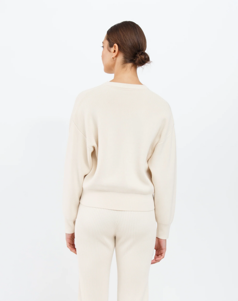 OLIVIA RIB KNIT CREW SWEATER