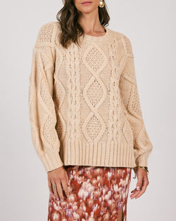 CEDAR OVERSIZED CABLE KNIT SWEATER