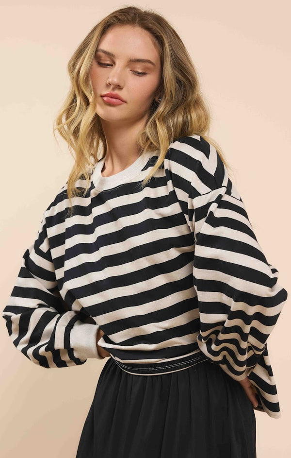 GROWTH STRIPED PULLOVER