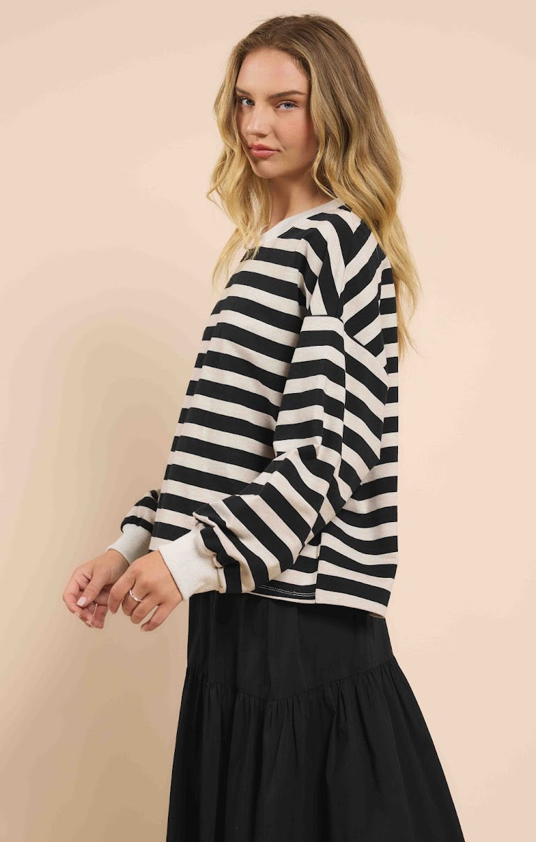 GROWTH STRIPED PULLOVER