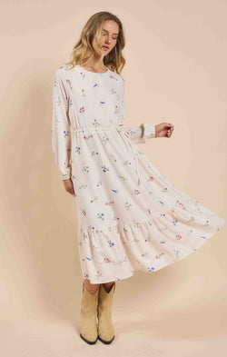 ABUNDANCE LSLV MIDI DRESS