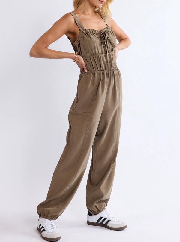 SHE’S POETRY GATHERED BODICE JUMPSUIT