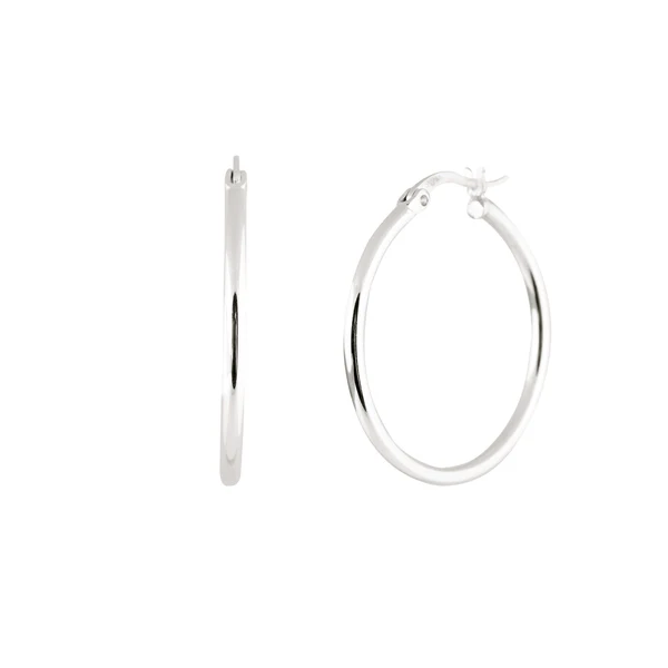 25 MM HOOPS - SILVER