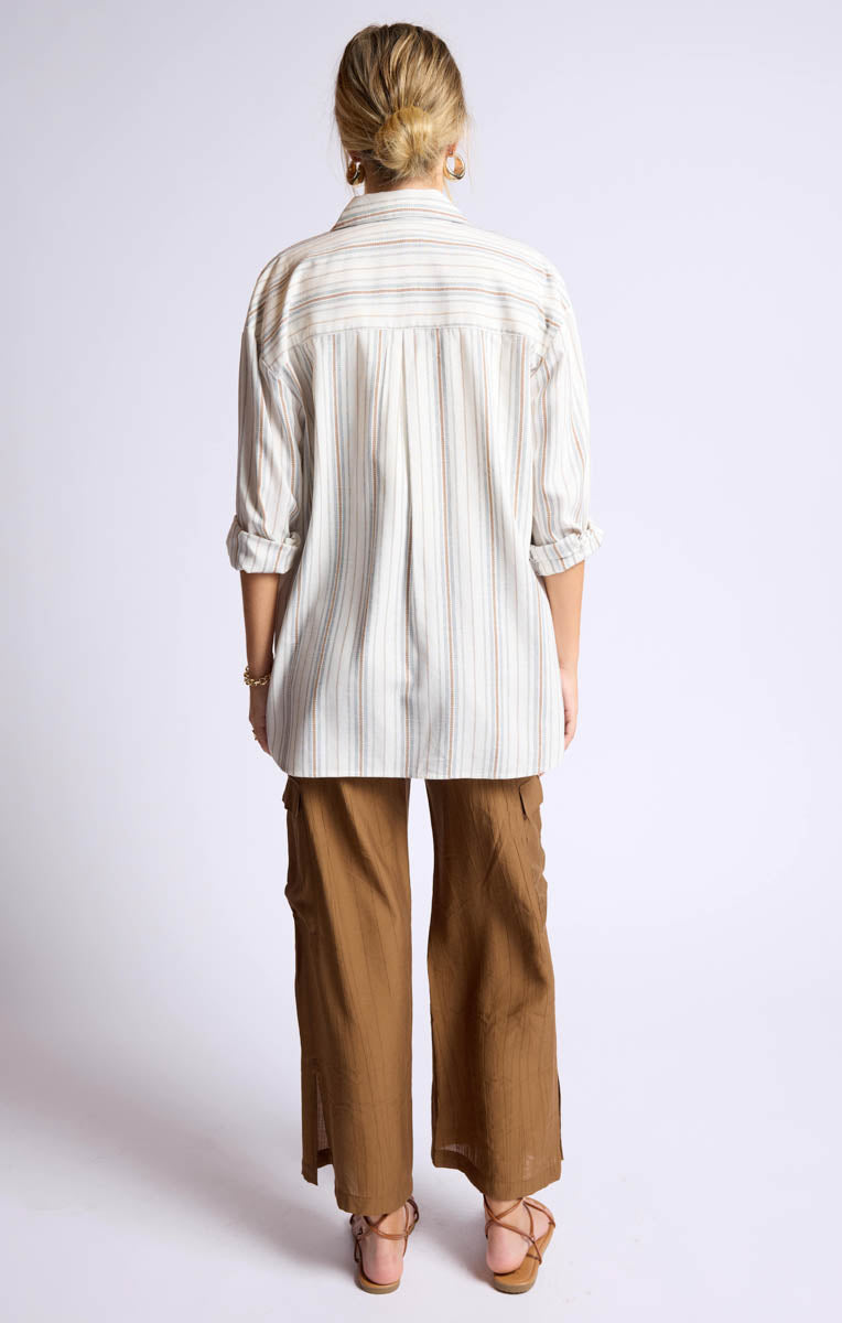 NOPALES STRIPED HI-LO SHIRT