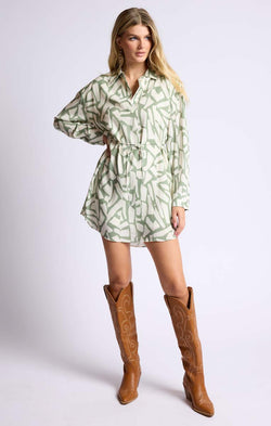 AL FRESCO SHIRT DRESS W/ SKINNY BELT