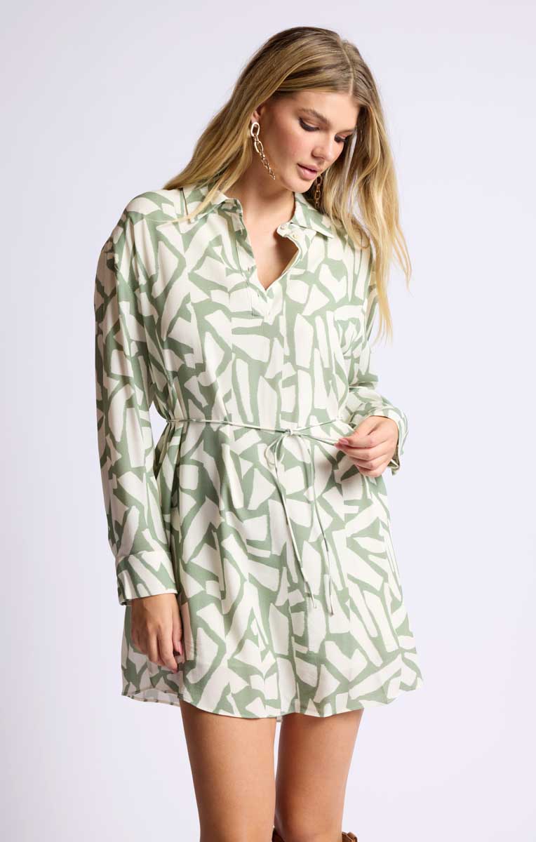 AL FRESCO SHIRT DRESS W/ SKINNY BELT