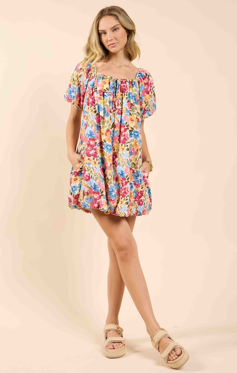 NATURE’S PALETTE BABYDOLL BUBBLE DRESS
