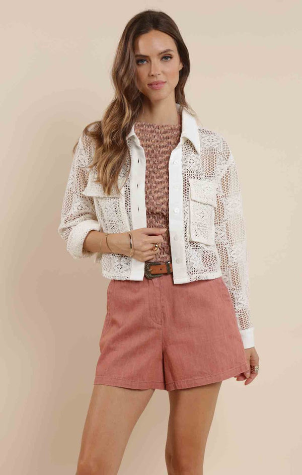 SUMMER LOVIN CROCHET LINEN JACKET