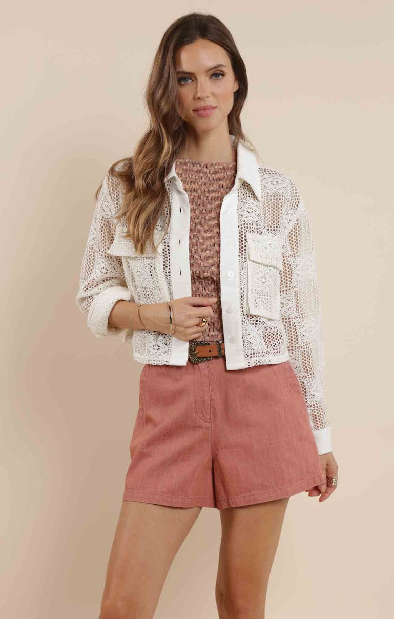 SUMMER LOVIN CROCHET LINEN JACKET