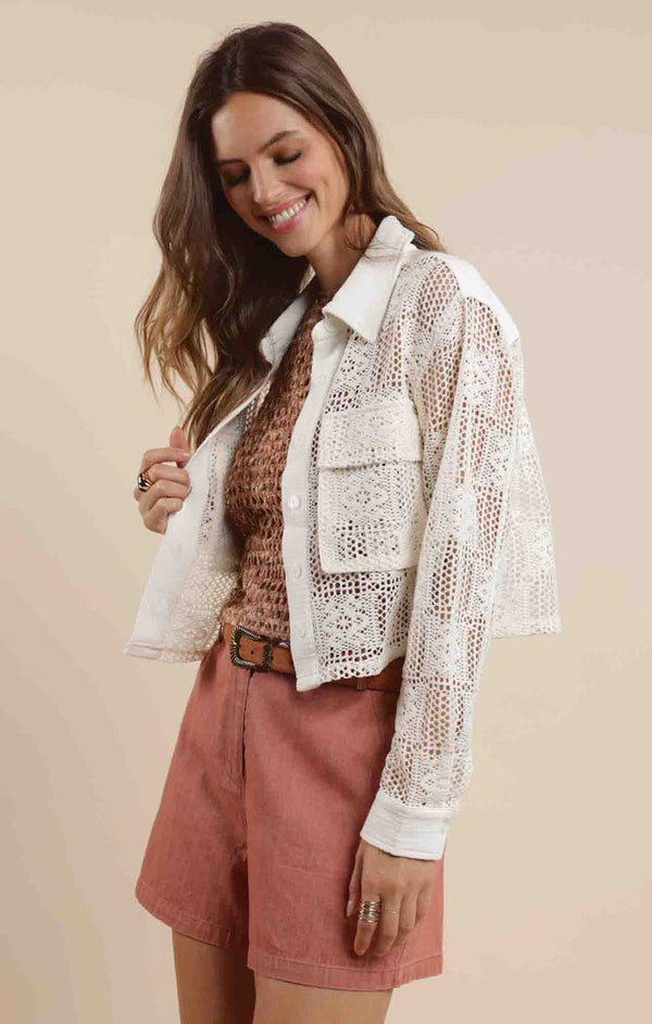SUMMER LOVIN CROCHET LINEN JACKET