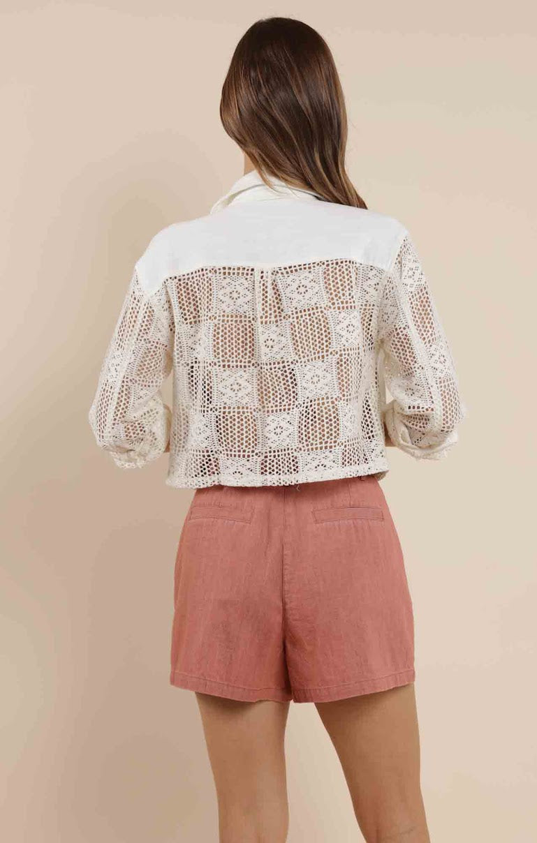 SUMMER LOVIN CROCHET LINEN JACKET