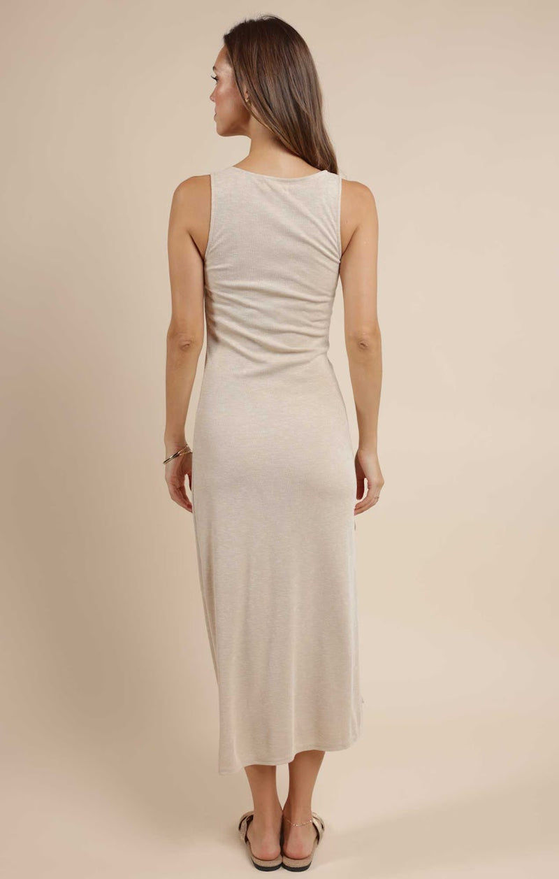 STAY AWHILE RUCHED KNIT DRESS