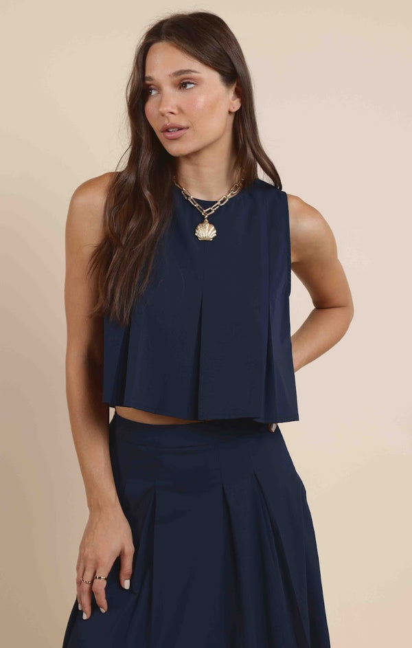 OCEAN CALLS PLEATS TOP