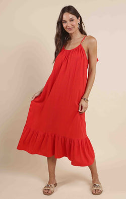 SUGARLOAF TIE STRAP FLOWY MAXI DRESS