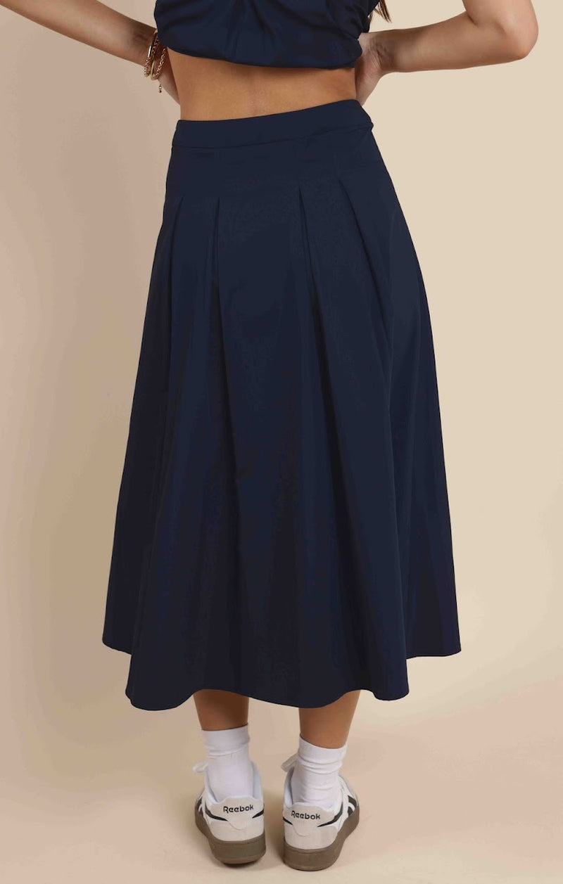 OCEAN CALLS PLEATS MAXI SKIRT