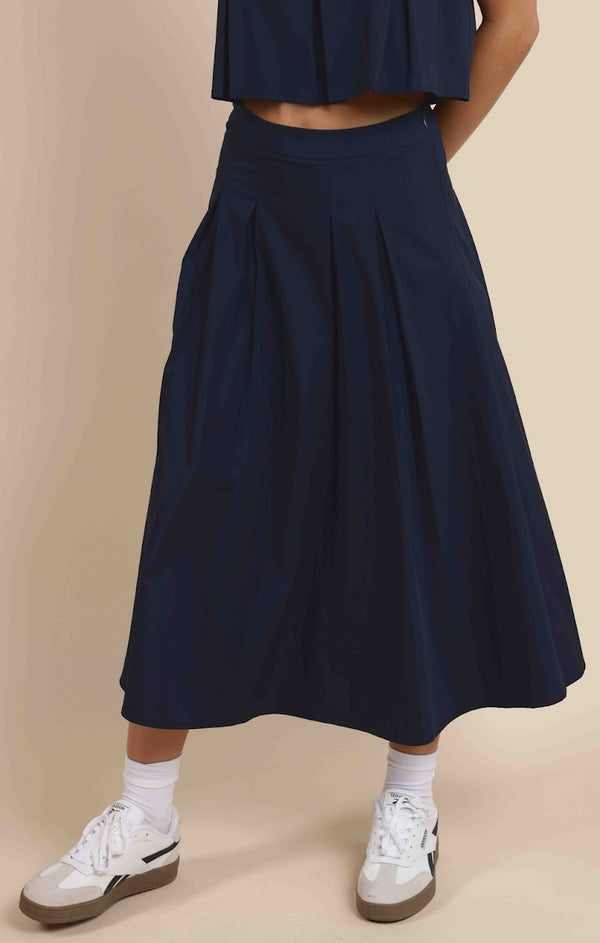 OCEAN CALLS PLEATS MAXI SKIRT