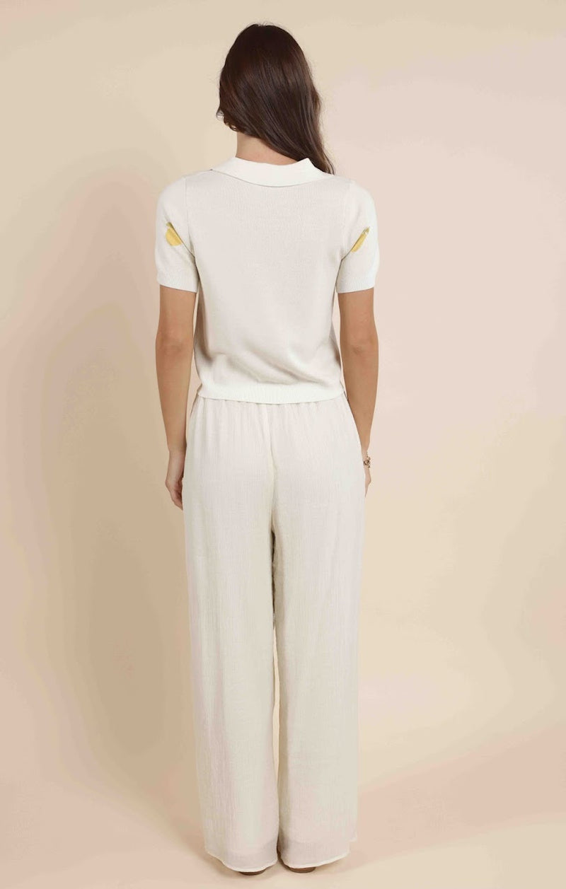 CITRON EMBROIDERED LEMONS KNIT SHIRT